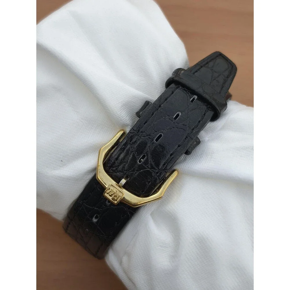 VTG Raymond Weil Geneve Champagne Watch 18K Gold Electroplated 9528 Rhinestone